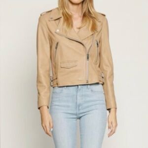 Walter Baker Camel Liz Biker Leather Jacket - Retail $698 new